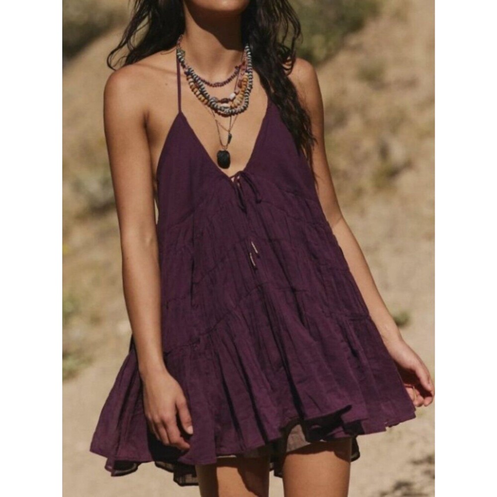 Free People Free-Est Zina Cotton Tunic Women's Dress Tiered Cotton M 289655